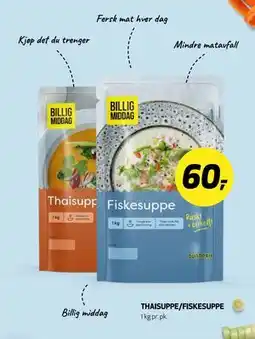 Bunnpris THAISUPPE/FISKESUPPE, NOK 60 tilbud