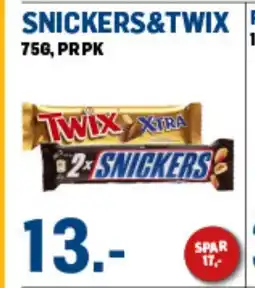 Price Lagerbutikk Snickers&twix tilbud