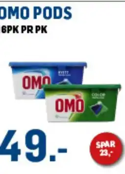 Price Lagerbutikk Omo pods 16pk tilbud