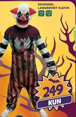 Extra Leker Skummel langermet klovn tilbud