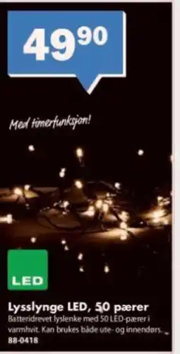 Biltema Lysslynge LED, 50 pærer tilbud