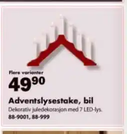 Biltema Adventslysestake, bil tilbud