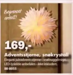 Biltema Adventsstjerne, snøkrystall tilbud