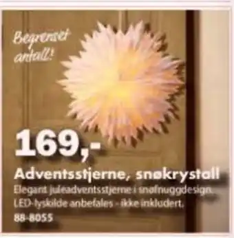 Biltema Adventsstjerne, snøkrystall tilbud