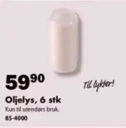 Biltema Oljelys, 6 stk tilbud