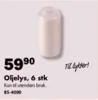 Biltema Oljelys, 6 stk tilbud