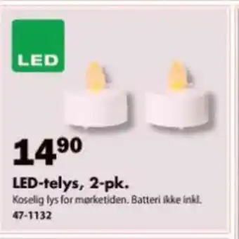Biltema LED-telys, 2-pk. tilbud