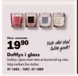 Biltema Duftlys i glass tilbud