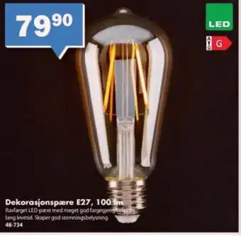 Biltema Dekorasjonspære E27, 100 m tilbud