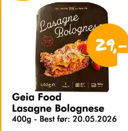 Havaristen Geia Food Lasagne Bolognese tilbud