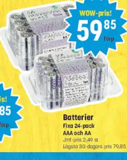 Eurocash FIXA Batterier tilbud