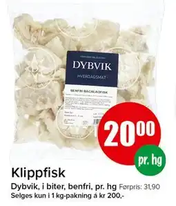 Spar Klippfisk, NOK 20 tilbud