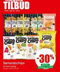 Spar Sørlandschips tilbud