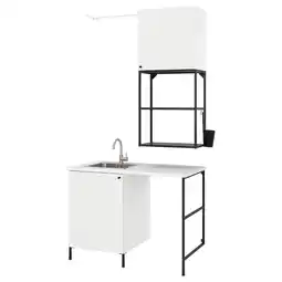 IKEA Enhet Tøyvask, antrasitt/hvit, 139x63.5x87.5 cm tilbud