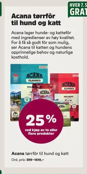 Musti Acana tørrfôr til hund og katt tilbud