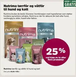 Musti Nutrima tørrfôr og våtfôr til hund og katt tilbud