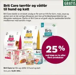 Musti Brit Care tørrfôr og våtfôr til hund og katt tilbud