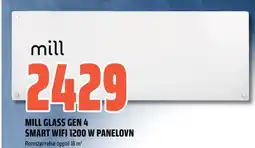 Obs Bygg Mill glass gen 4 smart wifi 1200 w panelovn tilbud
