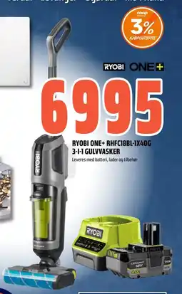 Obs Bygg Ryobi one+ rhfc18bl-1x40g 3-1-1 gulvvasker tilbud