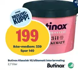 Obs Bygg Butinox klassisk 10/silkematt interiørmaling tilbud