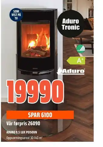 Obs Bygg Aduro 9,5 lux peisovn tilbud