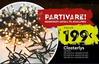 Mekk Closterlys Varmhvit tilbud