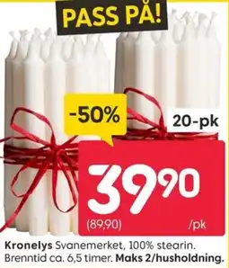 Rusta Kronelys tilbud