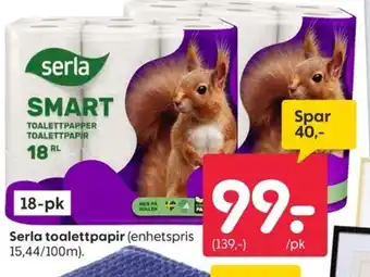 Rusta Serla toalettpapir tilbud