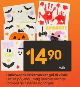 Rusta Halloweenklistremerker gel til vindu tilbud