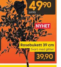 Rusta Rosebukett Svart med glitter tilbud