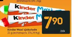 Rusta Kinder Maxi sjokolade tilbud