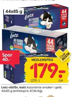 Rusta Latz våtfôr, katt tilbud
