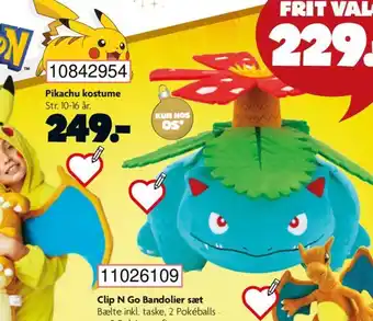 BR Leker Pikachu kostume Str. 10-16 år. tilbud