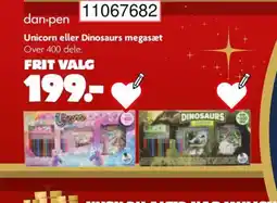 BR Leker Dan-pen unicorn eller dinosaurs megasæt tilbud