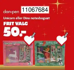 BR Leker Dan-pen unicorn eller dino notesbogsæt tilbud