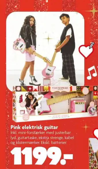BR Leker Pink elektrisk guitar tilbud