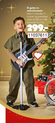BR Leker El-guitar m. mikrofonstativ tilbud