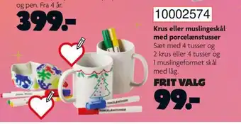 BR Leker Krus eller muslingeskål med porcelænstusser tilbud