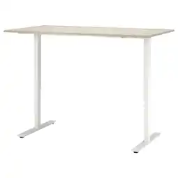IKEA Trotten Skrivebord hev/senk, beige/hvit, 160x80 cm tilbud