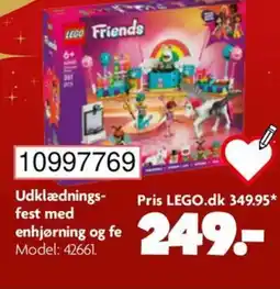 BR Leker LEGO Friends Udklædnings- fest med enhjørning og fe Model: 42661. tilbud