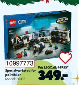 BR Leker LEGO CITY Specialværksted for politibiler Model: 60457. tilbud