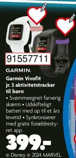 BR Leker GARMIN. Garmin Vivofit jr. 3 aktivitetstracker til børn tilbud