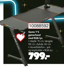 BR Leker Game Y'S gamerbord med RGB-lys tilbud