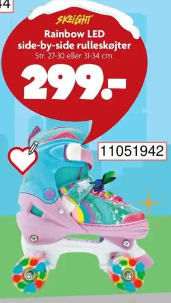 BR Leker SKEIGHT Rainbow LED side-by-side rulleskøjter tilbud