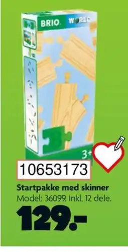 BR Leker Startpakke med skinner Model: 36099. Inkl. 12 dele. tilbud