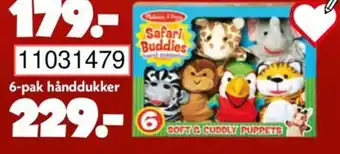 BR Leker 6-pak hånddukker tilbud