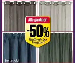 Europris Alle gardiner! tilbud