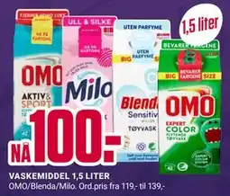 Europris VASKEMIDDEL 1,5 LITER, NOK 100 tilbud