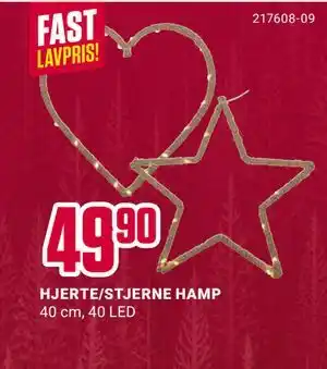 Europris HJERTE/STJERNE HAMP, NOK 49.9 tilbud