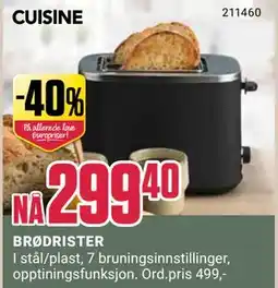 Europris BRØDRISTER, NOK 299.4 tilbud